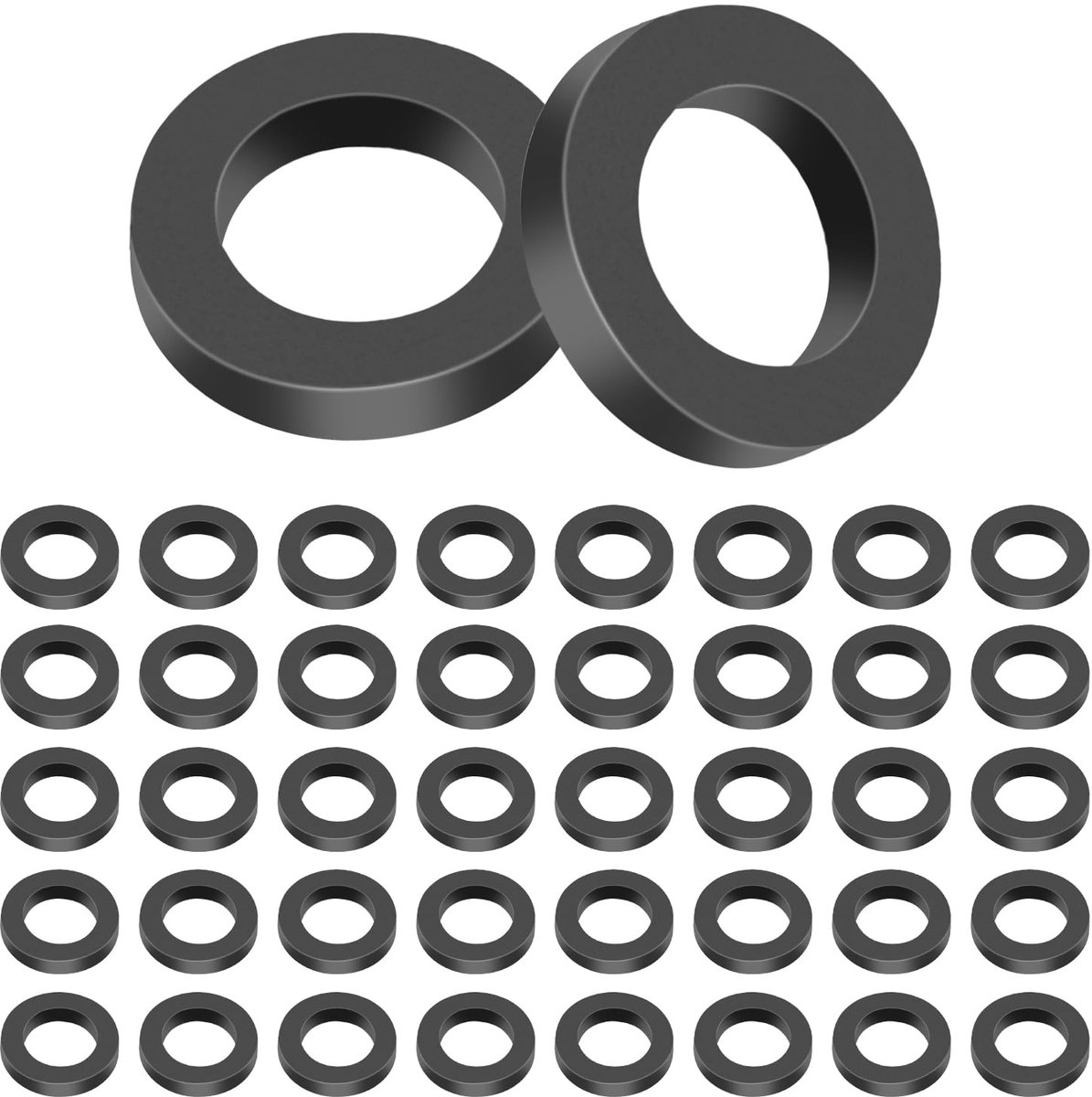 SnelShoppen - 40 Stuks Douchekop Filterpakking, Zwarte Water Slang Pakkingring PVC, Voorkom Lekkage, Fitting voor Douchekop en Handdouche Slang