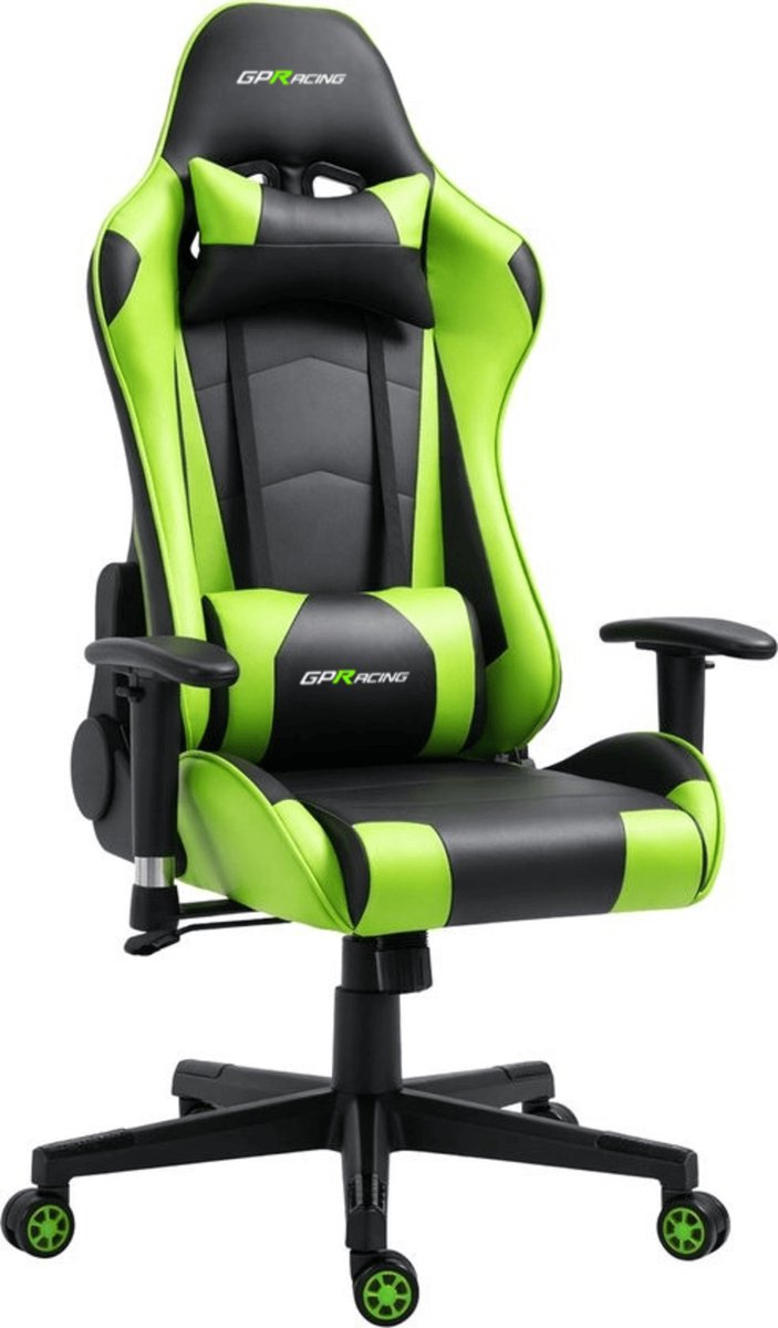 GPRacing Pro - Game Stoel - Gaming Stoel - Ergonomische Bureaustoel - Gamestoel - Verstelbaar - Gaming Chair - Zwart / Groen