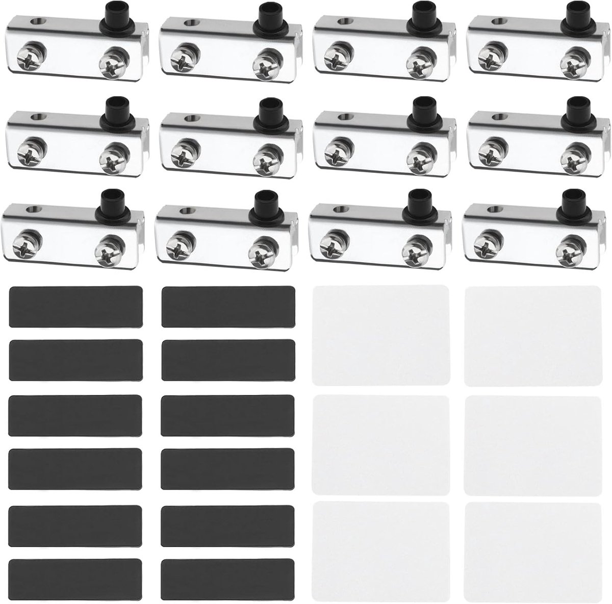 SnelShoppen - 12 Stuks Glazen Deur Scharnier voor 3mm-6mm Dikke Randloze Glazen Deuren, Verstelbare Display Kast Glazen Deur Klem Vervangingsscharnier