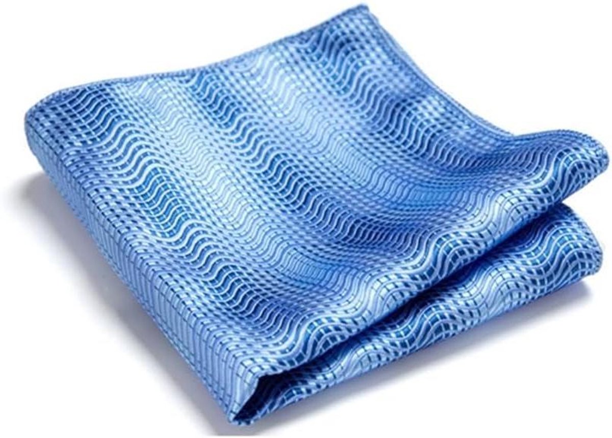 Herentas Pochet - Zakdoek Mannen - Bruiloft Mode - Paisley Bloemen Design - 23x23cm - Marineblauw Rood