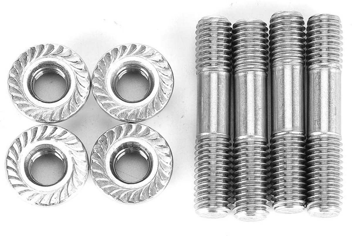 SnelShoppen - Uitlaatsysteem Bouten Set, 4 Stuks M8x1.25 42mm, T25 T28, Roestvrij Staal, Hoogwaardige Auto Onderdelen voor Uitlaat en Inlaatsystemen