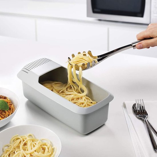 SnelShoppen - Microwave Pasta Cooker - 29x15x11 cm - Pasta Koker met Zeef - Hittebestendig - BPA-vrij - Geschikt voor Afwasmachine - Voor Snelle Pasta van Snelshoppen — afbeelding 2
