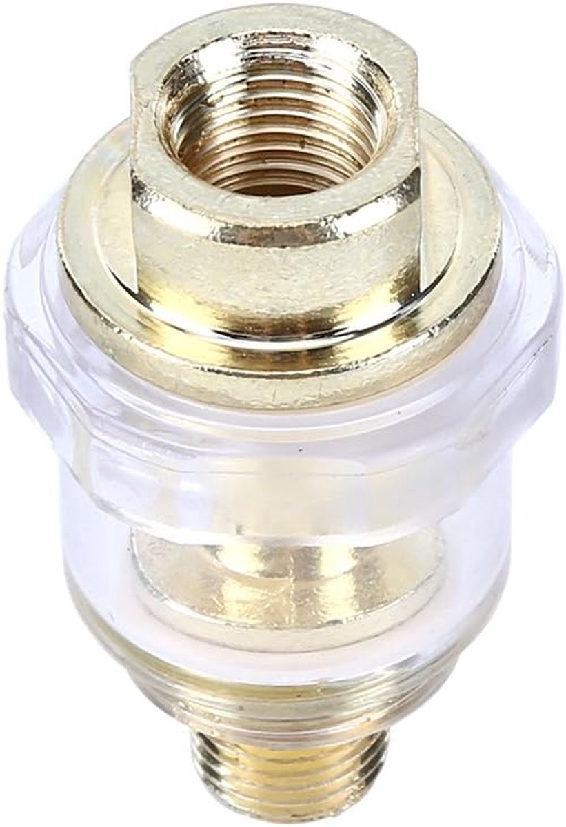 SnelShoppen - 1/4 Inch BSP Mini Online Oiler Lubricator voor Luchtgereedschap en Luchtcompressoren - Automatische Oliecanister met Transparante Behuiz
