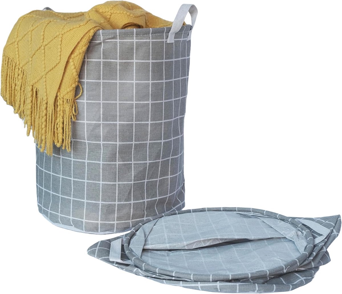 SnelShoppen - Opvouwbare Wasmand en Opbergmand - Ruimtebesparend, Lichtgewicht, Kunststof, Voor Thuis, Camping, Kinderen, Keuken, Grijs, 50L