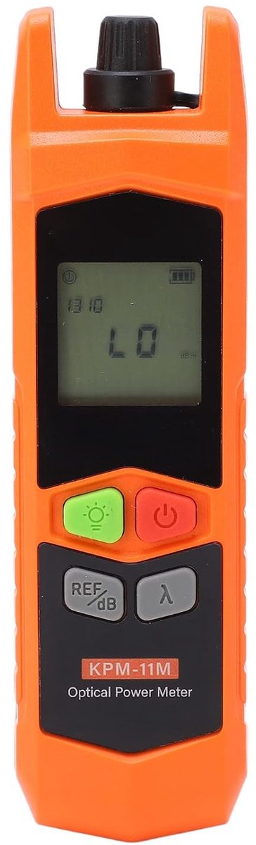 SnelShoppen - Mini Fiber Optic Power Tester - Optische Vermogensmeter met Visuele Foutzoeker - 7 Golflengtes voor Glasvezelkabels - Energiezuinig en D