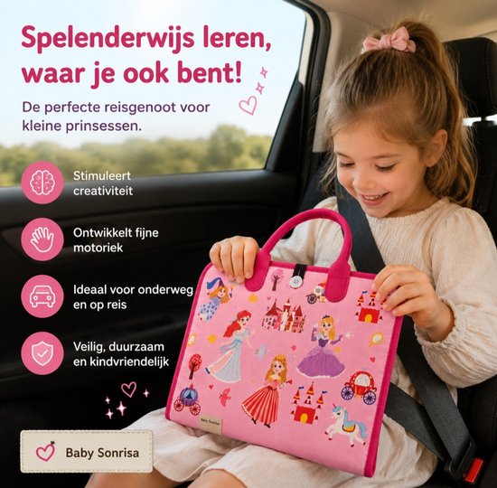 Montessori Busy Board - Educatief Speelboek voor Peuters (1–4 Jaar) - Roze Activiteitenbord - Fijne Motoriek & Reisspeelgoed - Cadeau voor Meisjes - Sinterklaas - Sinterklaascadeautjes - Kerstmis - Kerst Cadeautjes van Merkloos — afbeelding 5