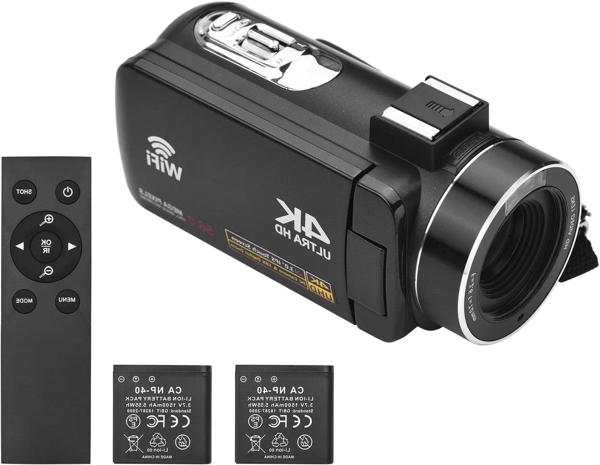 Digitale Videocamera - Camcorder DV Recorder - Video Opnemen - IR Nachtzicht - 4K 56MP - Zwart