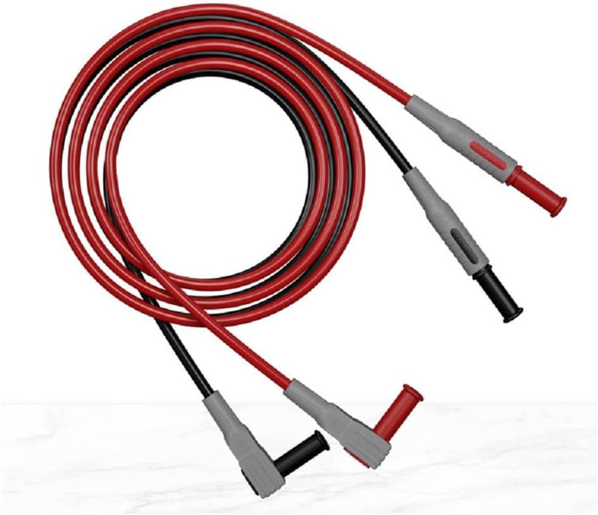Testkabels Banaanstekker - Meetkabels Multimeter - Elektrische Metingen - 90 Graden Hoek - CATIII 1000V - Zwart