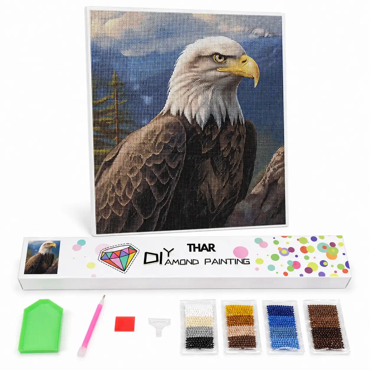 THAR Diamond Painting Zeearend - 40x50 cm - Ronde Steentjes