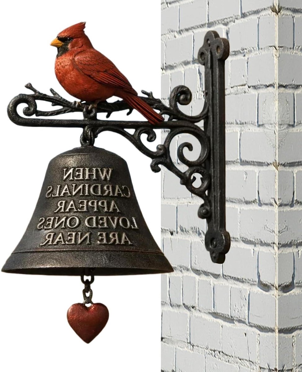 Dinerbel Buiten - Tuinklok Decoratie - Gezelligheid Creëren - Handgesneden Texturen - 20 cm Hoog - Niet Gespecificeerd