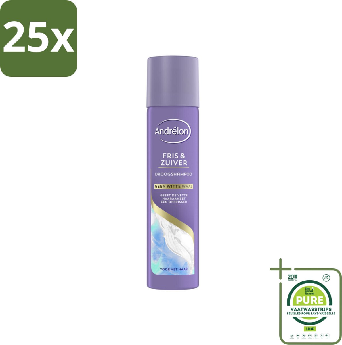 25 x Andrélon Special - Fris & Zuiver - Droogshampoo - 245 ml - Grootverpakking - Droogshampoo - Haarverzorging - Fris Haar - Volume Shampoo - Droogshampoo Voor Vet Haar