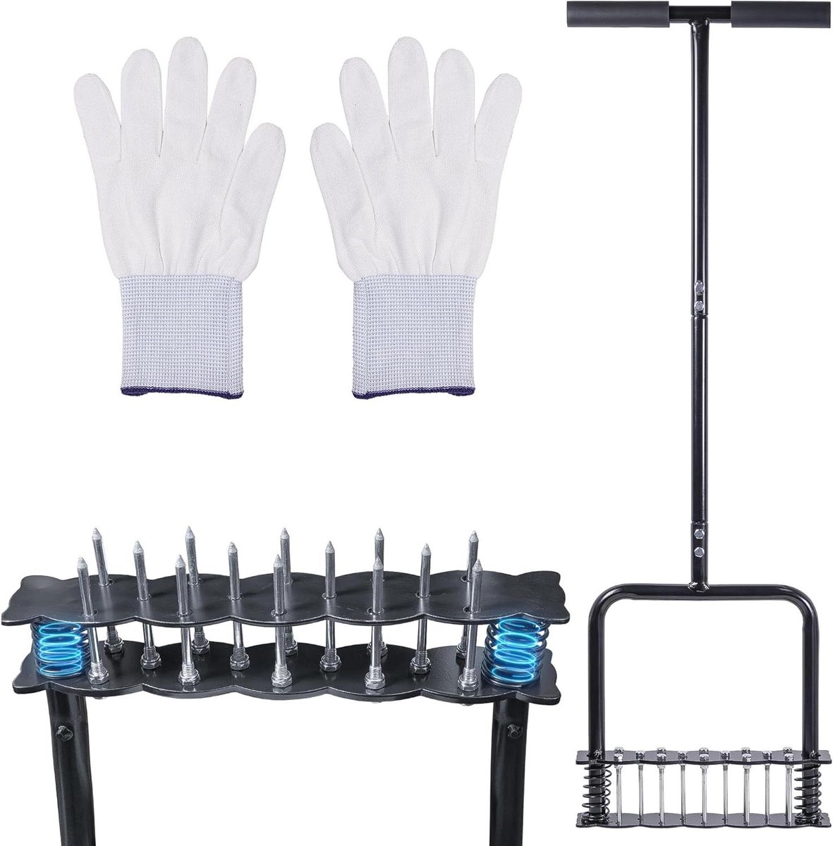 Gazonbeluchter - Grondluchter Aerator - Gazononderhoud - Zelfreinigend T-greep - 2 kg - Zwart