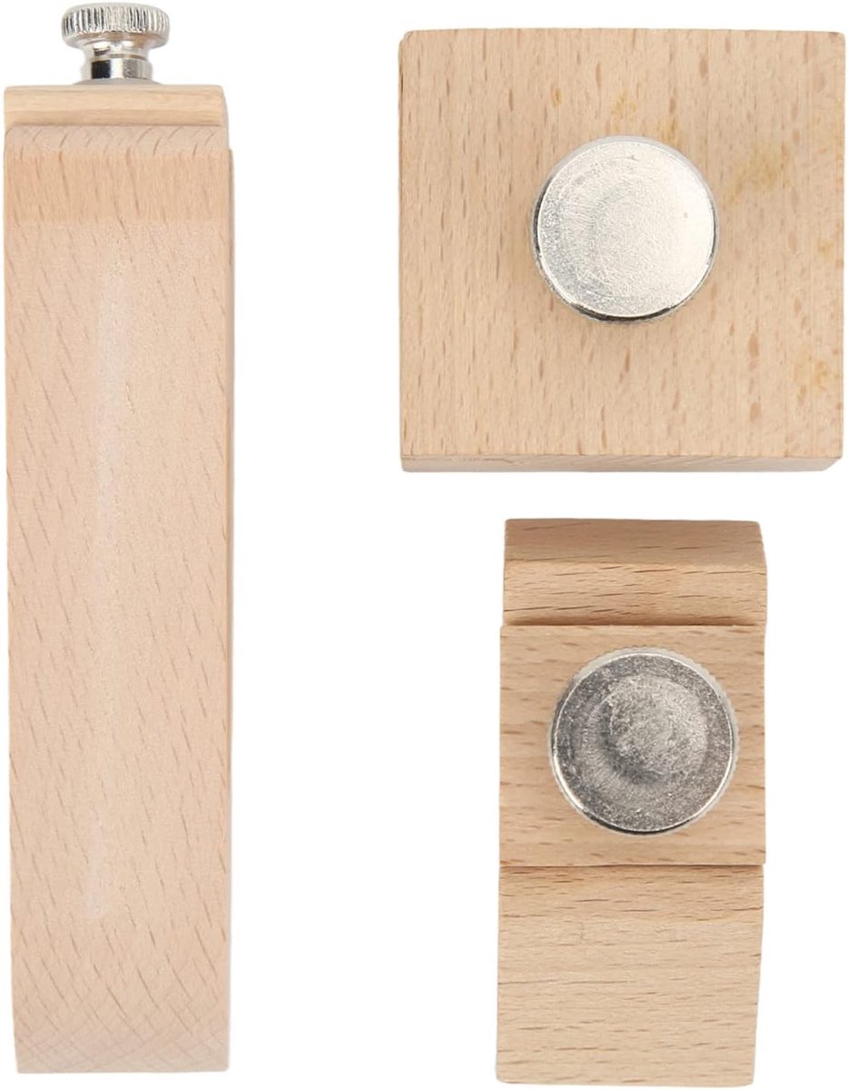 SnelShoppen - 3 Stuks Houten Schuurblokken, Handmatige Schuurblokken voor Interieur Polijsten, Ergonomisch Handvat, Ideaal voor Leerbewerking en Polij