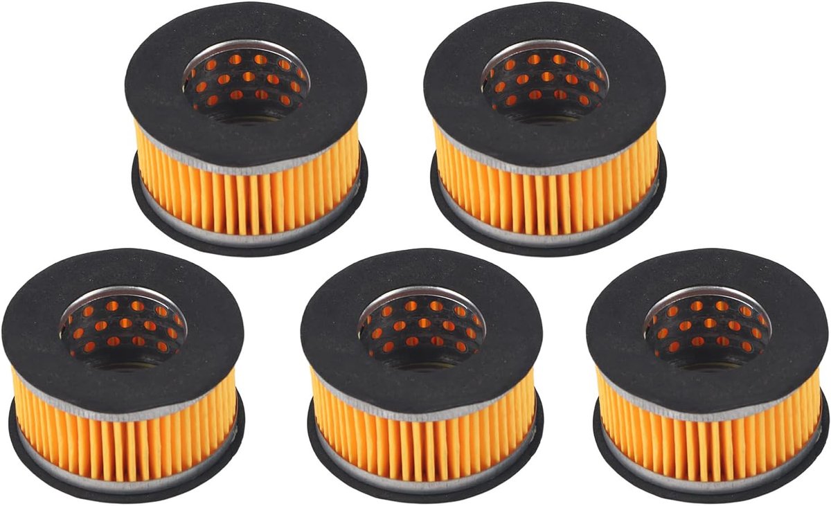 SnelShoppen - 5 Stuks Luchtcompressor Inlaat Papierfilter Elementen, Vervangingsonderdelen voor Piston Type Luchtcompressor, Geluidsreductie, 65mm Dia