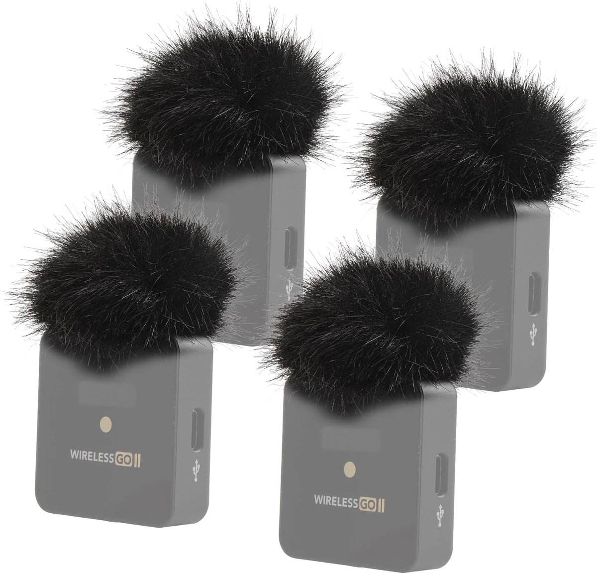 SnelShoppen - Furry Voorruithoes voor Microfoon, Ruisonderdrukkend Popfilter, Compatibel met Draadloze Microfoons, 4 Stuks, Ideaal voor Opnames, Feest