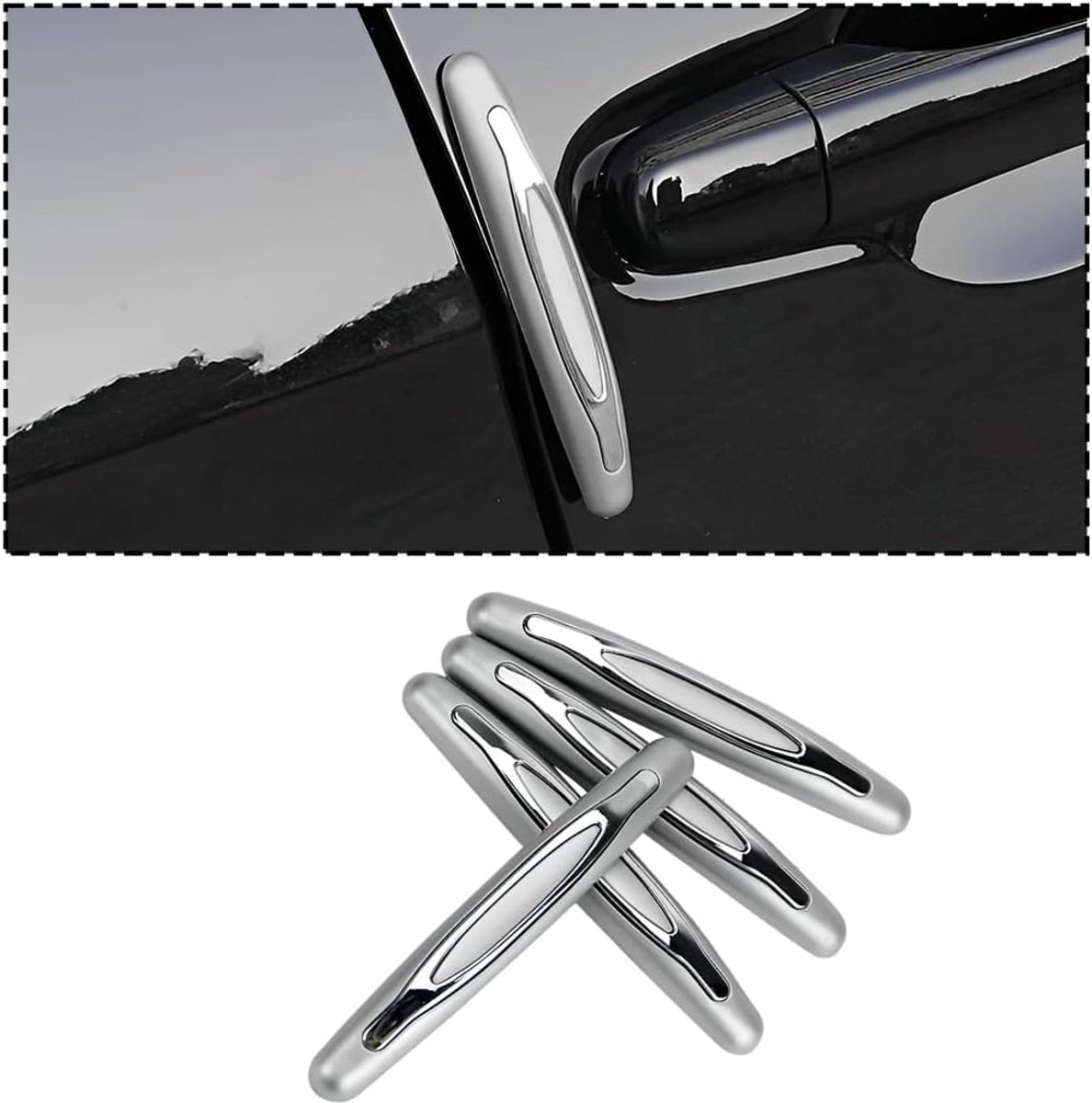 SnelShoppen - 4 Stuks Auto Deur Randbeschermers, Anti-Kras Bescherming, Duurzaam ABS PVC Materiaal, Schokbestendig, Waterdicht, Voor Auto Deuren