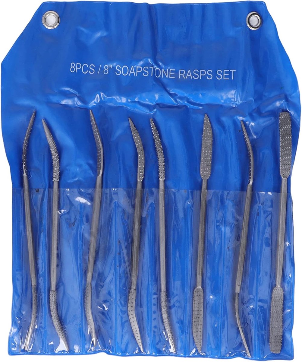 SnelShoppen - Houten Vijl en Rasp Set 8-delig 8 inch Dubbelzijdige Riffler Hout Vijl Handgereedschap voor Houtbewerking, Polijsten en Graveren