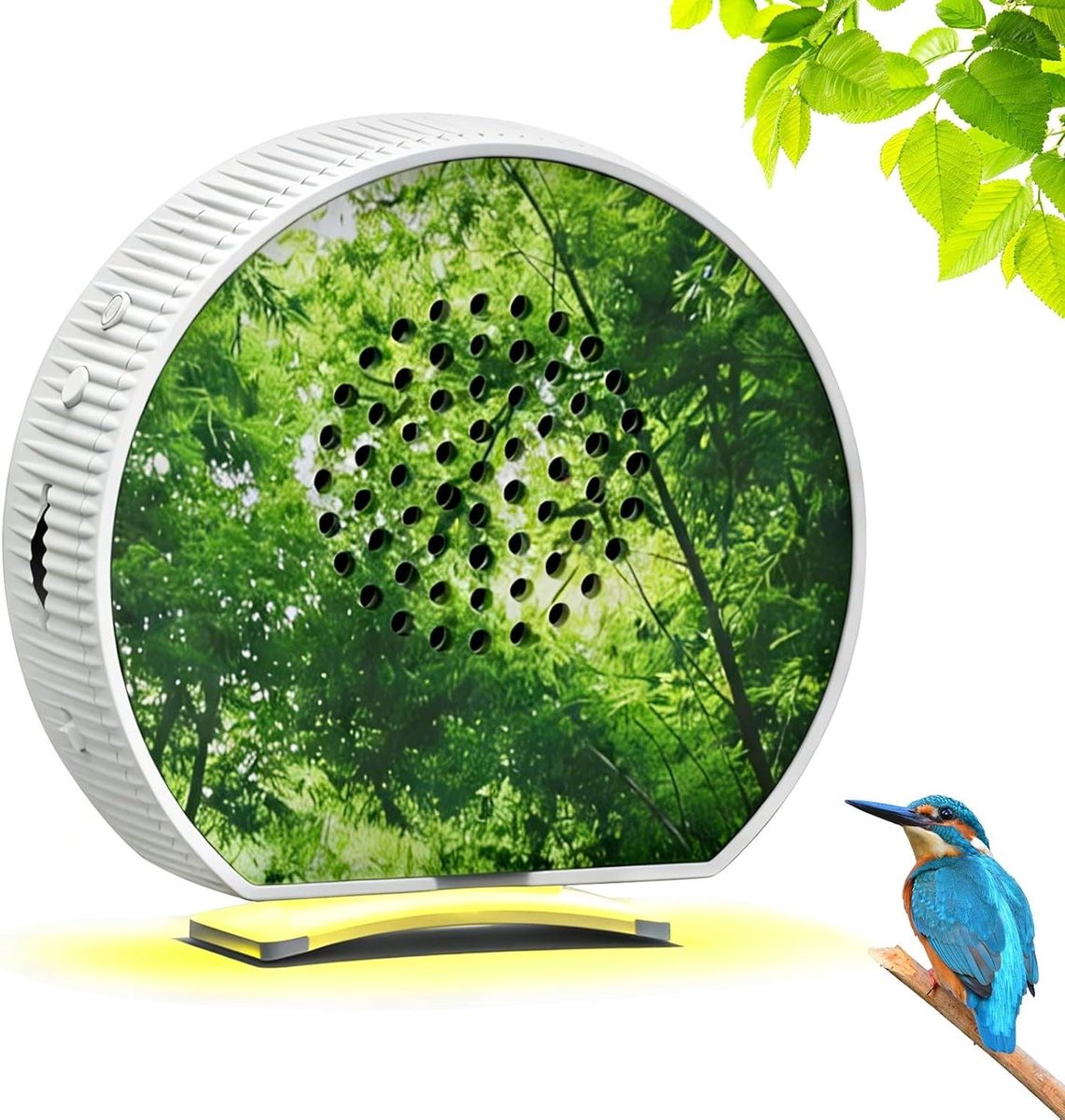 Geluid Box - Natuur Geluiden - Ontspanning Thuis - Bewegingssensor - Wandmontage - Houtkleur