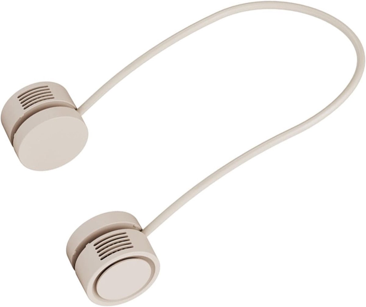 SnelShoppen - Handsfree Nekventilator, Draagbare Nekventilator ABS voor Kantoor, 3 Snelheden, Modern Ontwerp, Apricot, Ideaal voor Thuis en Buiten