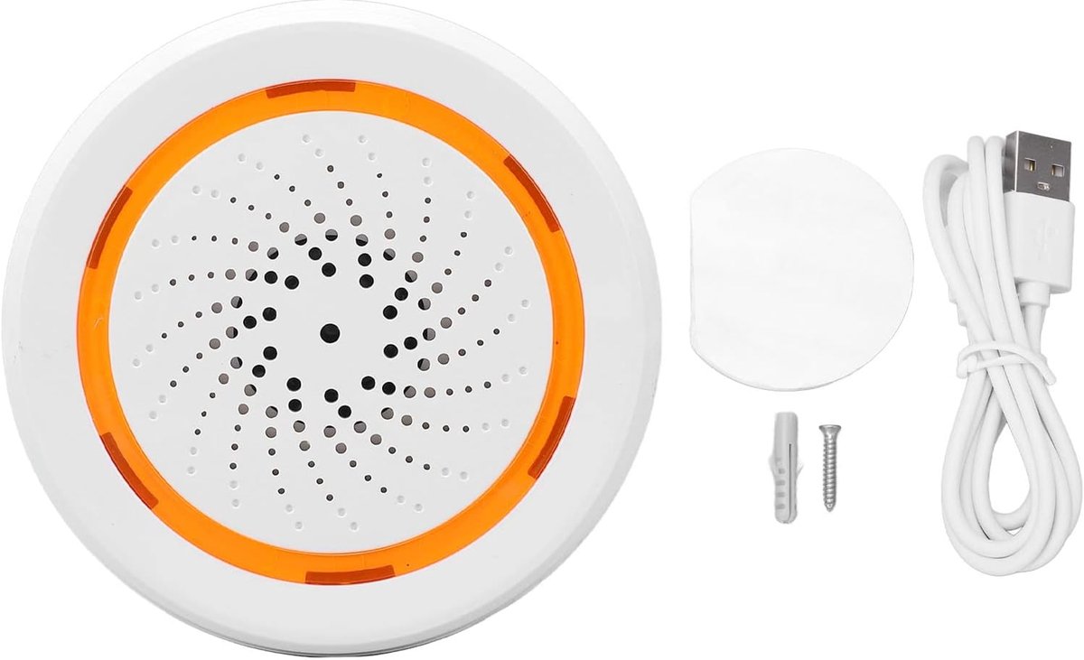 SnelShoppen - Draadloos Smart Geluid en Licht Alarm 2.4GHz met APP Afstandsbediening - 90 dB Sirene voor Huishouden - Veiligheidsalarm, Draadloos Burg