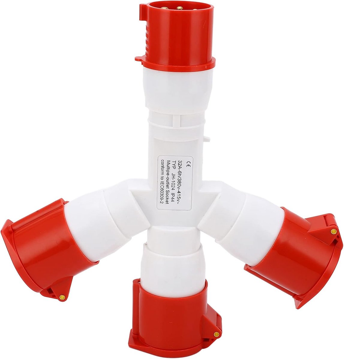 SnelShoppen - Industrieel Stroomstopcontact 2P N E 4 Polige Multi-Sockets Verdeelstekker 32A 380-415V - Veilig en Betrouwbaar voor Bouwplaats en Indus