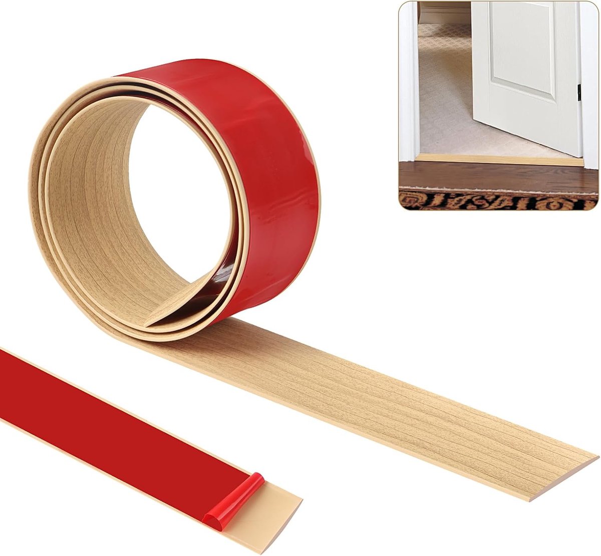 100 cm × 5 cm Threshold Strip, Carpet Door Covering, Floor Transition Strips, Self-Adhesive Floor Door Divider Strip - ShopVlot
