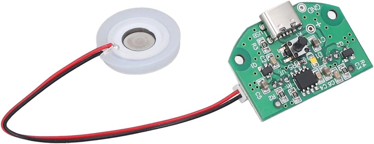 SnelShoppen - USB Luchtbevochtiger Atomizer Disc 5V Module met 5μm Ultra Fijne Spray voor Thuis, Camping, Keuken, Kinderen en Tuin - DIY Bevochtiger m