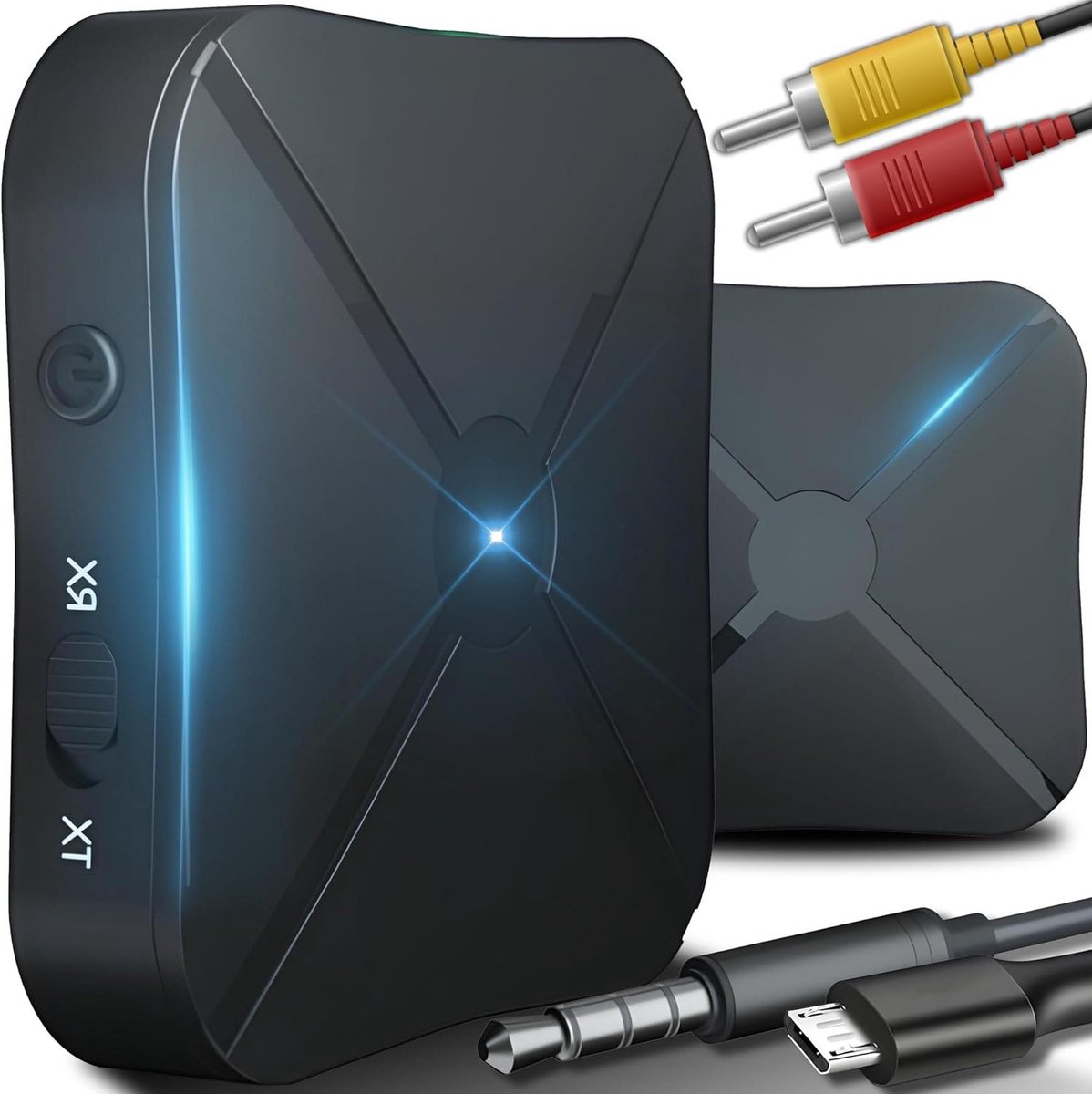 Audio Zender Adapter - Draadloze Dongle - Muziek Streamen - 2-in-1 Functie - 10 Meter Bereik - Zwart