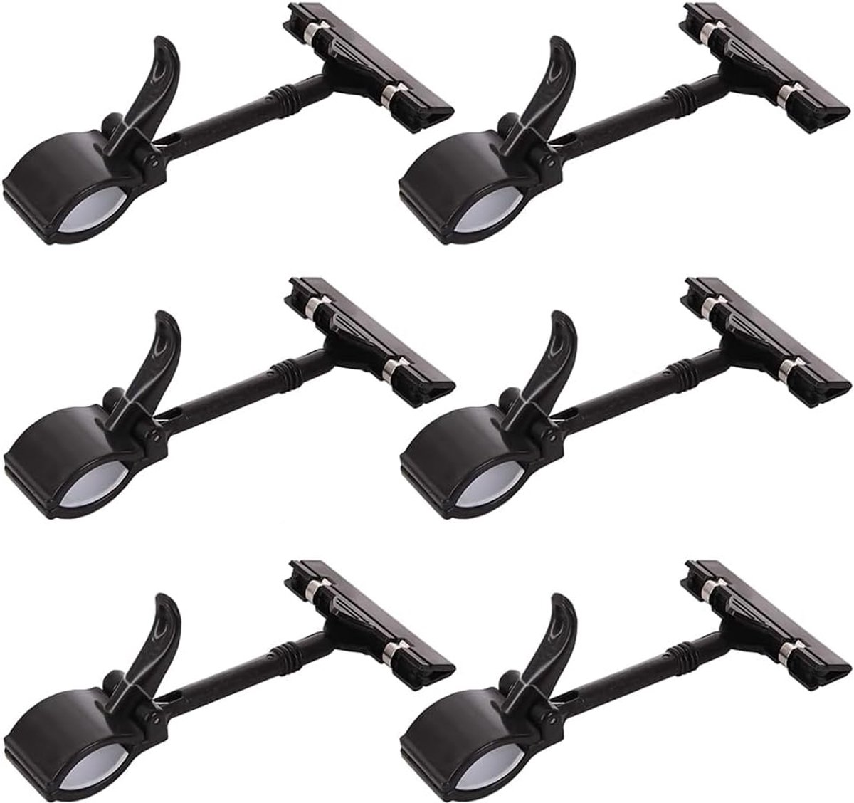 SnelShoppen - 6 Stuks Zwarte Plastic Prijslabelhouder, Swivel Prijslabel Clips, Merchandise Display Clips, Duurzame Labels Houder voor Winkels en Beur