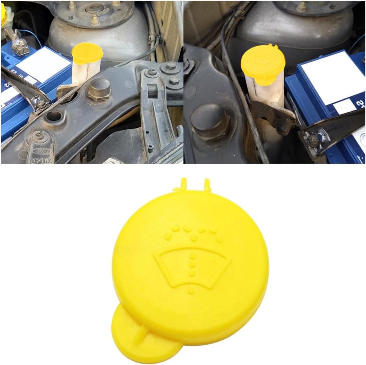 SnelShoppen - JNNJ Flesdop voor Voorruitwasinstallatie, Vervangende Dop voor Autoruitwasser Systeem MK6 2001-2008, Geel, Duurzaam Thermoplastisch Mate