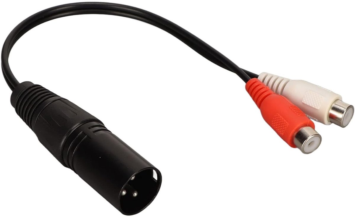 SnelShoppen - Y Splitter Kabel XLR Stekker naar 2 RCA Jack, Gebalanceerde 3 Pin Microfoon Kabel, XLR Bus naar 2 RCA Bus voor Mixer Versterker, 20 AWG