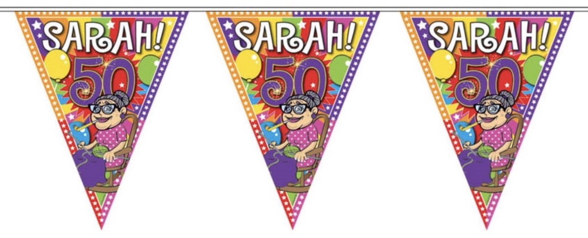 Sarah vlaggenlijn - jarig - feest - vieren - versiering