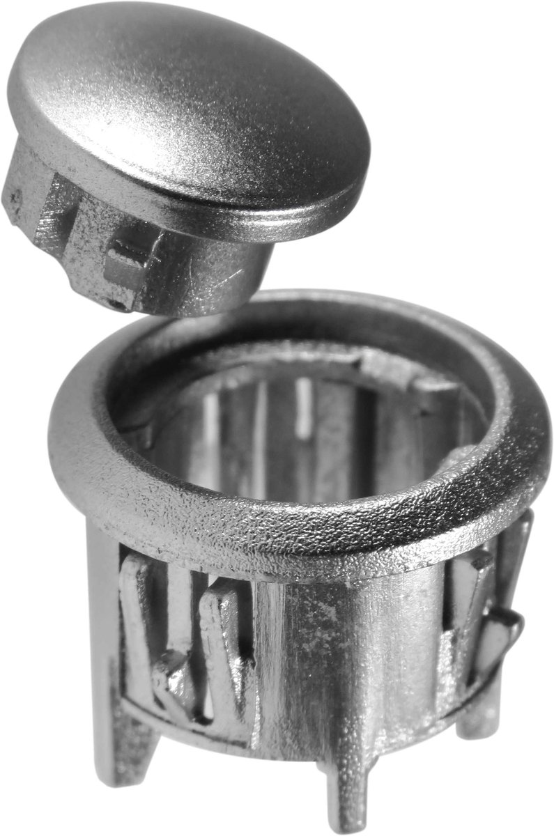 Dparts knop set geschikt voor Whirlpool en Ikea magnetron oven - Zilver / Grijs - drukknop en houder - rand van bedieningsknop - bediening toets - nr. C00311165 - C00311058 - 481241129017 - 481241259087