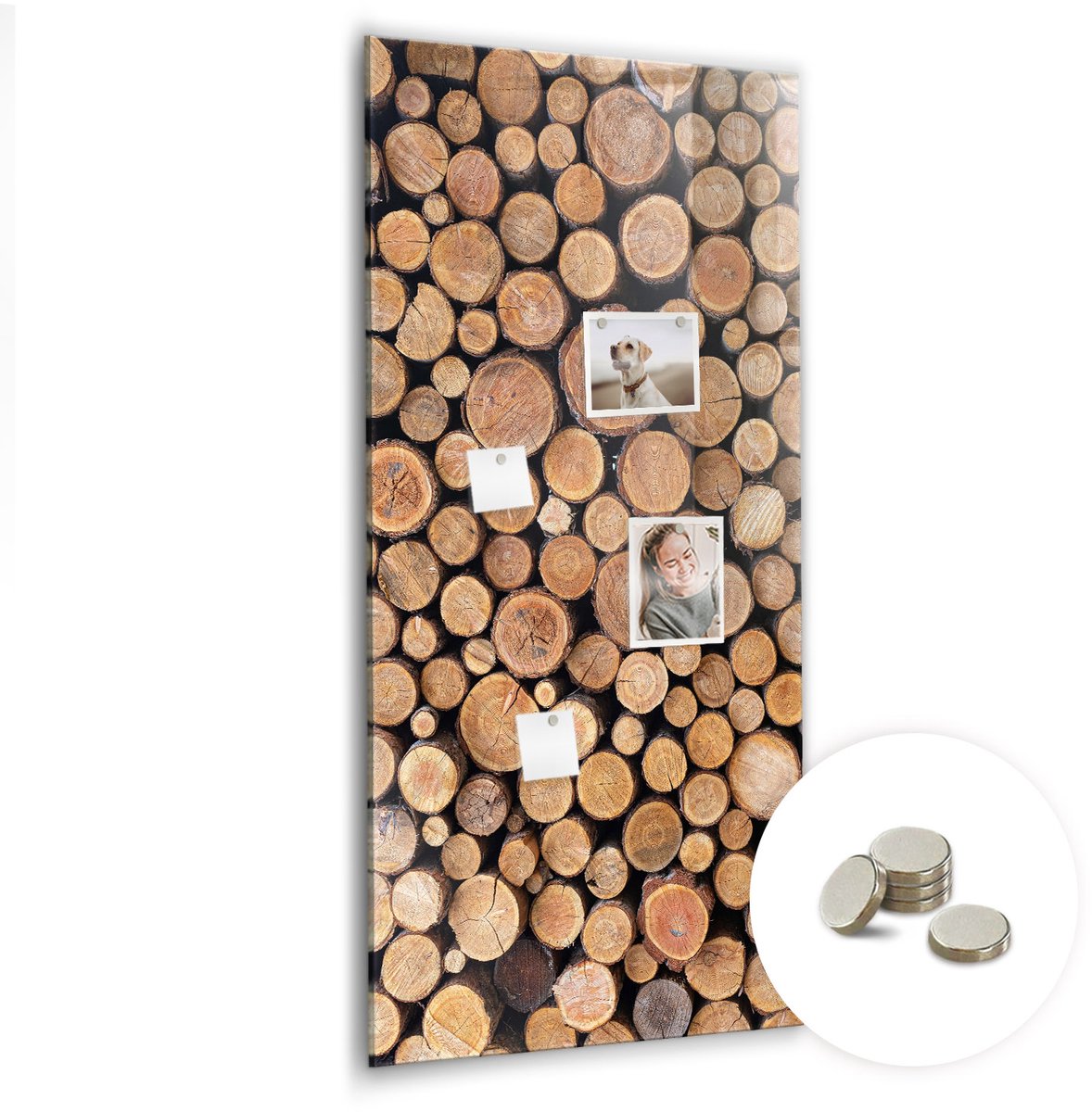 Coloray Glazen Magneetbord - Magnetisch Bord Abstracte vlekken - 60x120 cm - Bruin Magneetbord - Magnetic Board - Glazen Magneetbord