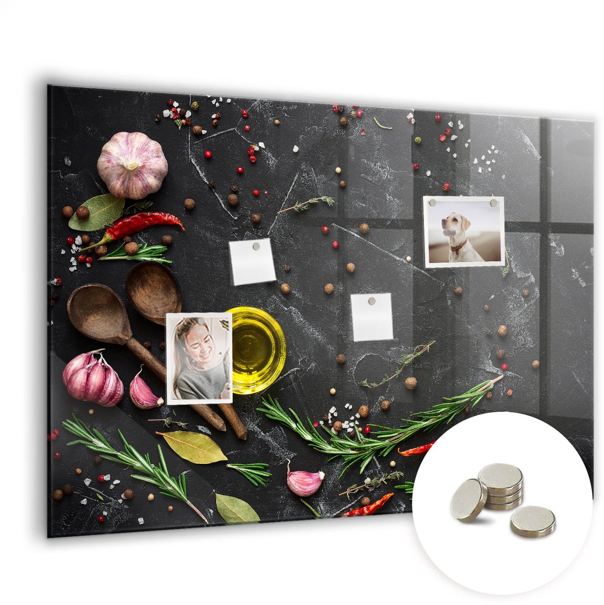 Coloray Glazen Magneetbord - Magnetisch Bord Kleur: flesgroen - 100x70 cm - Veelkleurig Magneetbord - Magnetic Board - Woonkamer Decoratie
