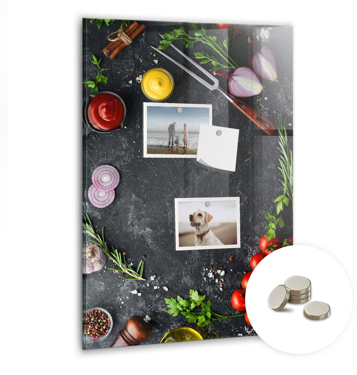 Coloray Glazen Magneetbord - Magnetisch Bord Kleur: flesgroen - 40x60 cm - Veelkleurig Magneetbord - Magnetic Board - Memobord