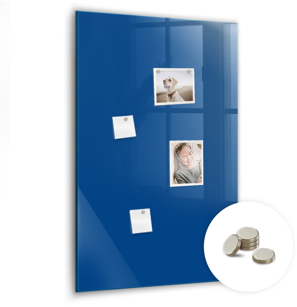 Coloray Glazen Magneetbord - Magnetisch Bord Bordeauxrode kleur - 60x90 cm - Blauw Magneetbord - Magnetic Board - Memobord
