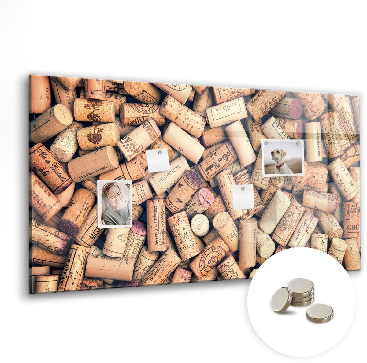 Coloray Glazen Magneetbord - Magnetisch Bord Metaalabstractie - 120x60 cm - Bruin Magneetbord - Magnetic Board - Memobord