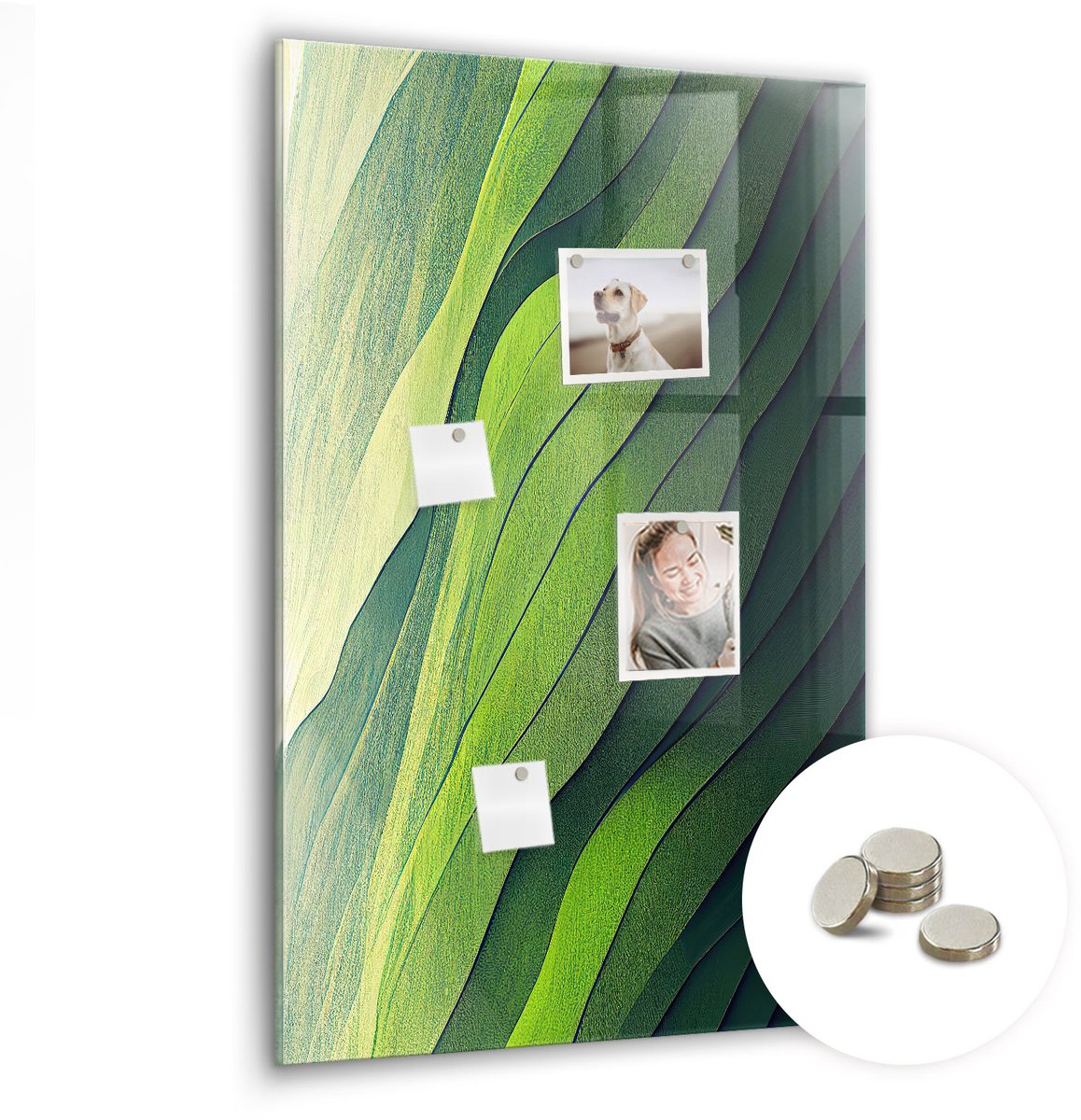 Coloray Glazen Magneetbord - Magnetisch Bord Verse avocado - 60x90 cm - Groente Magneetbord - Magnetic Board - Keuken Decoratie