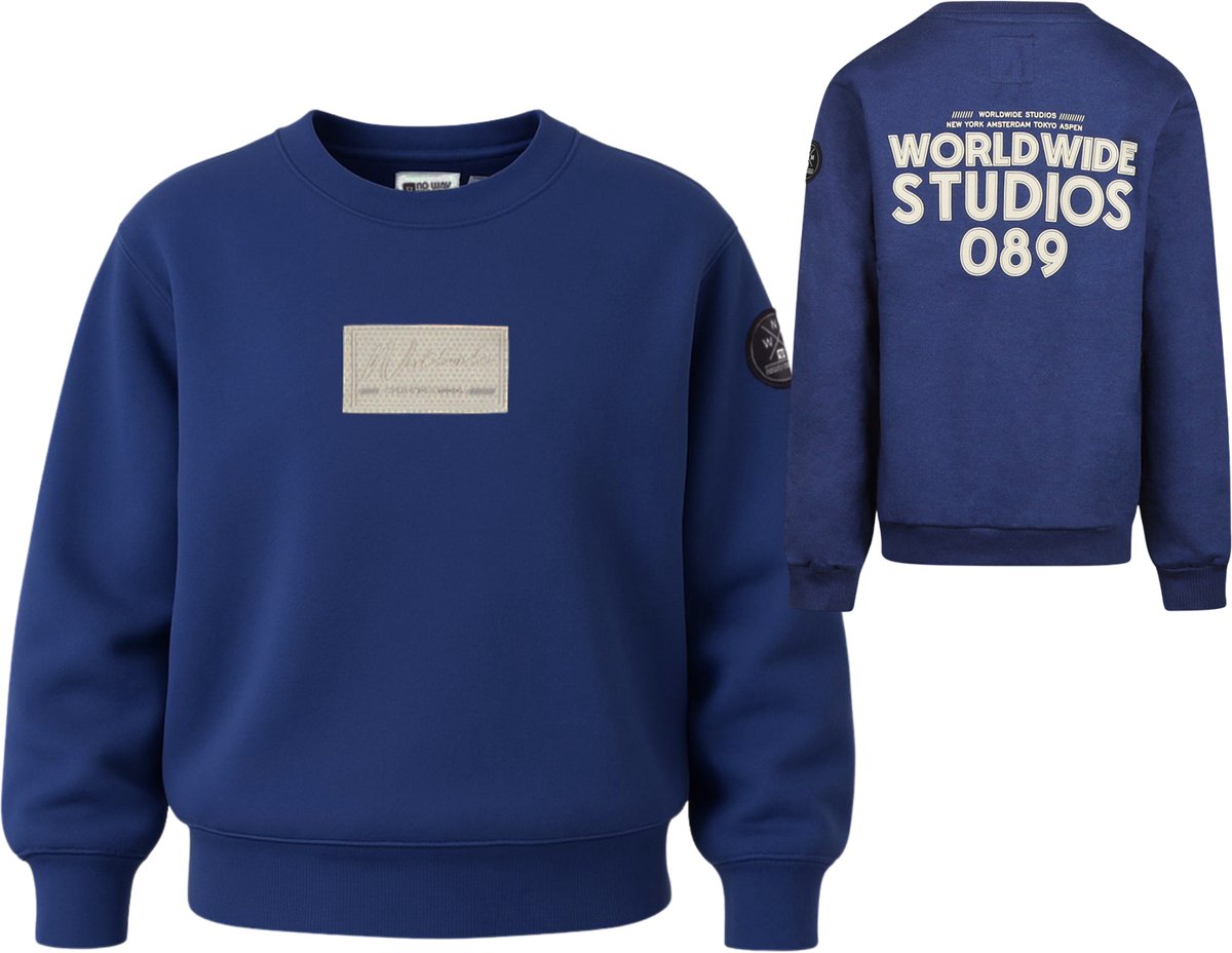 No Way Monday Jongens Sweater Blue Depths maat 128