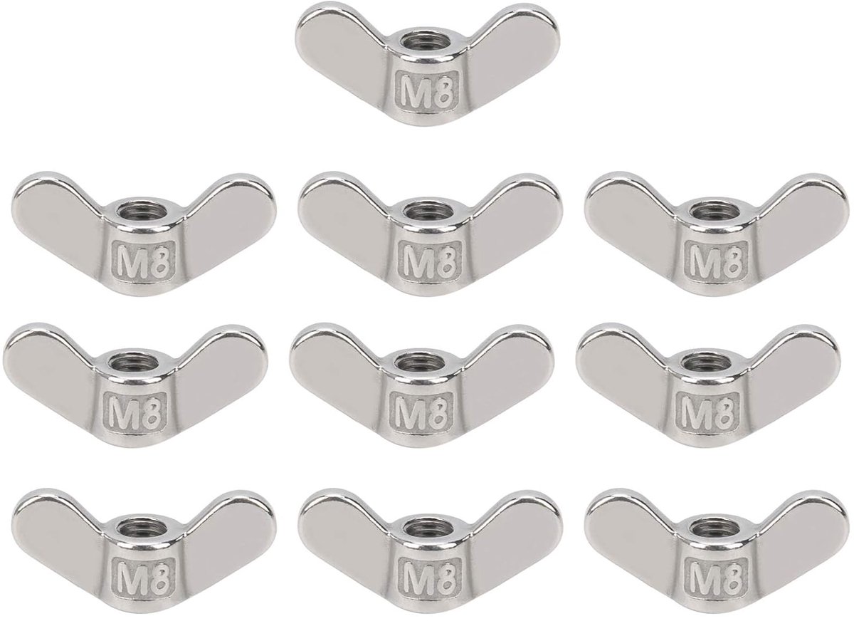 SnelShoppen - Wing Nut M8 304 Rvs 8mm Vlindernieten Bevestigingshardware met Hoge Sterkte en Corrosiebestendig Design