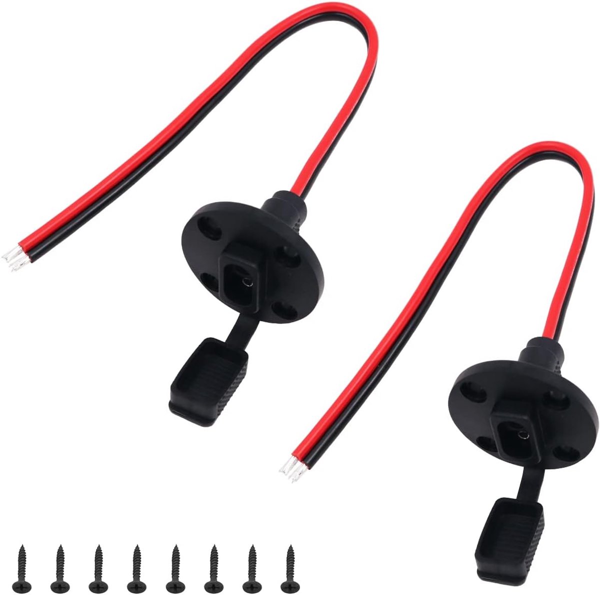 SnelShoppen - 2PCS SAE Connector SAE Stekker met 12AWG 30cm SAE Kabel 8 Bouten voor Zonne-energie Generator Acculader, Waterdicht en Stofvrij