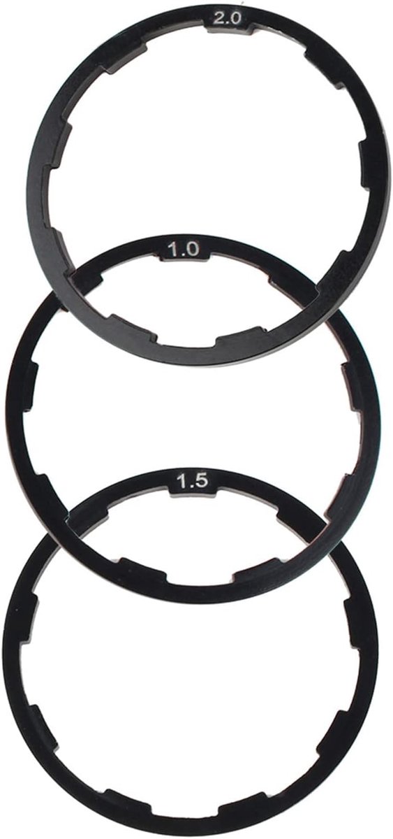 SnelShoppen - Elprico Hub Spacer 1mm 1.5mm 2mm Wasplaat Spacer, Sterke Fiets Wasplaat voor Aanpassen Fiets Ondersteuning, Flywheel, Racefiets, Mountai