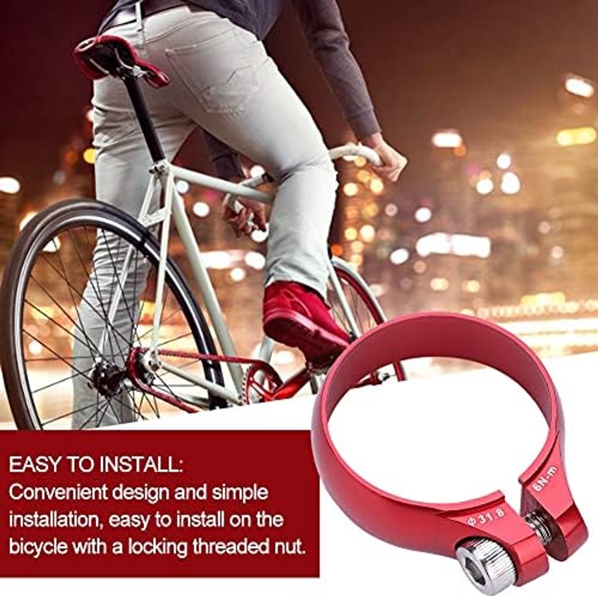 SnelShoppen - Fietszadel Steun Klem 31.8mm Super Licht Steun Slot voor 27.2mm Zadelpennen, Fietszadel Steun Slot, Fietszadel Accessoire voor MTB, Toer