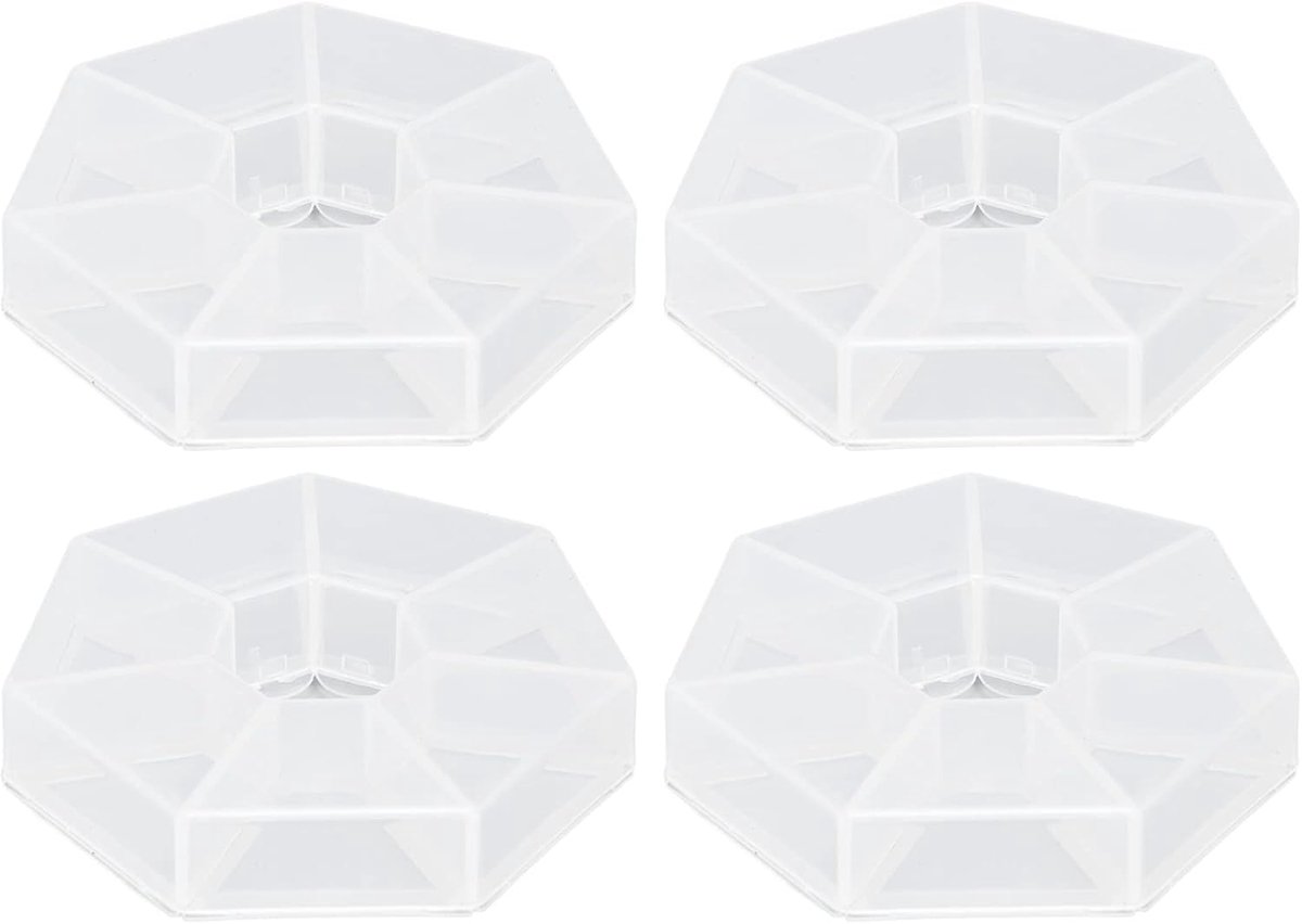 SnelShoppen - Plastic Ronde Opbergdoos met 7 Compartimenten, Multifunctionele Transparante Organizer voor Kleine Voorwerpen zoals Visgerei, Sieraden,