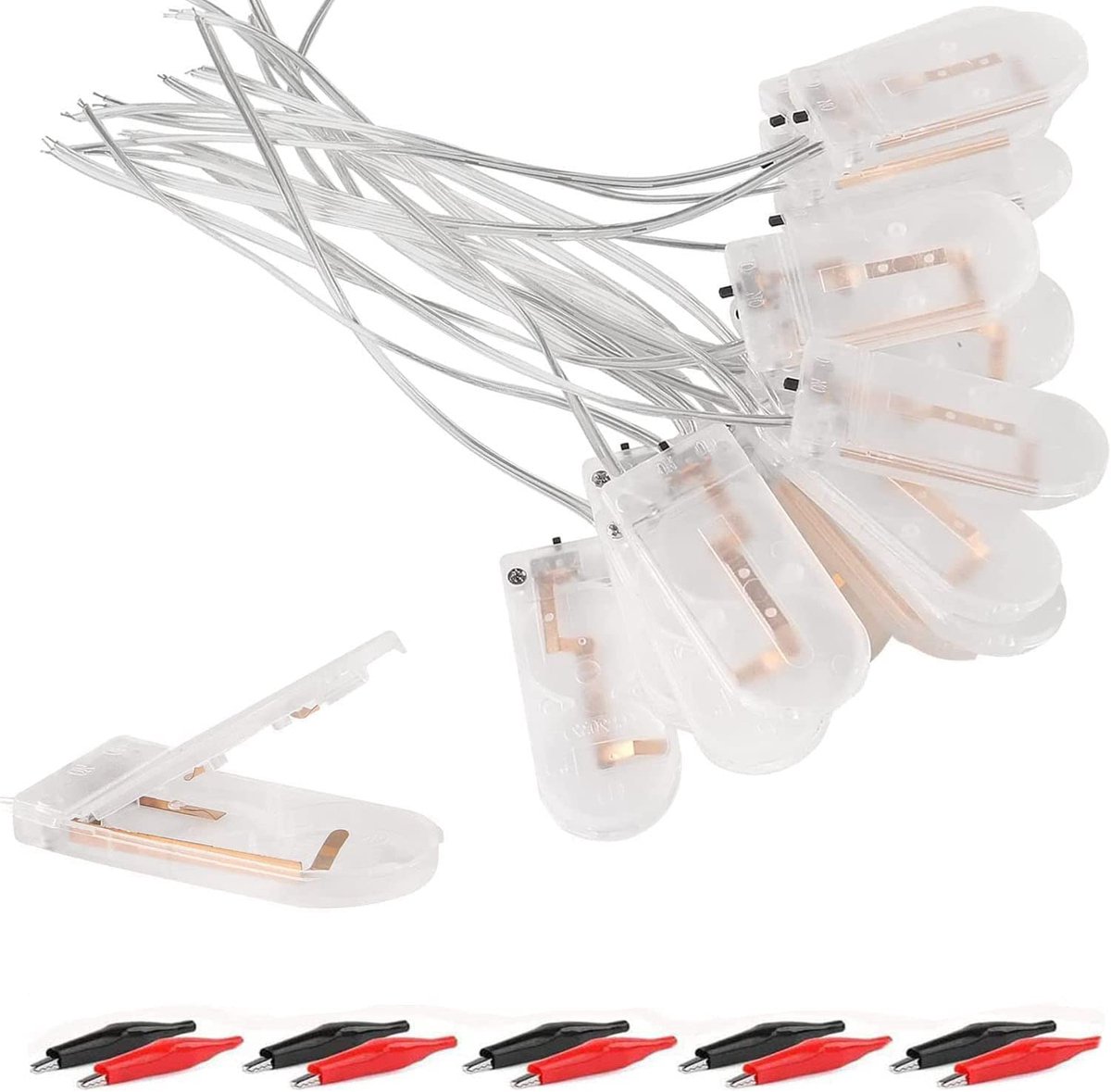 SnelShoppen - Button Cel Batterij Houder met Schakelaar - 20 Stuks - 6V CR2032 - Transparant Plastic - Voor Coin Button PCB - Ideaal voor Projecten en