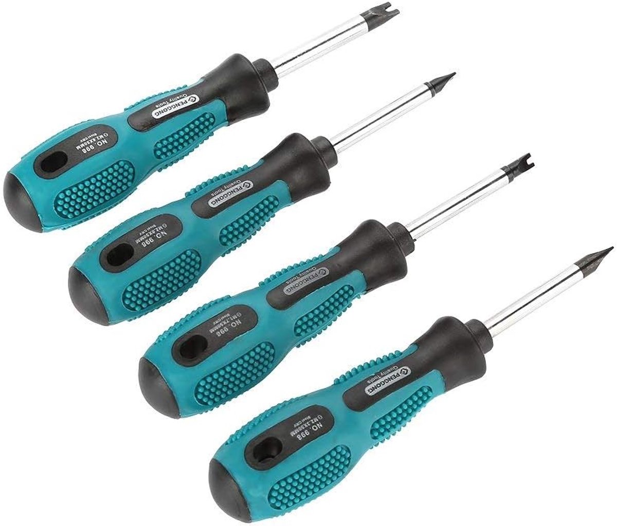 SnelShoppen - 4 Stuks U Schroevendraaiers - Magnetische Punten - Slotted Schroevendraaiers CR-V - Multifunctionele Y Schroevendraaierset met Ergonomis