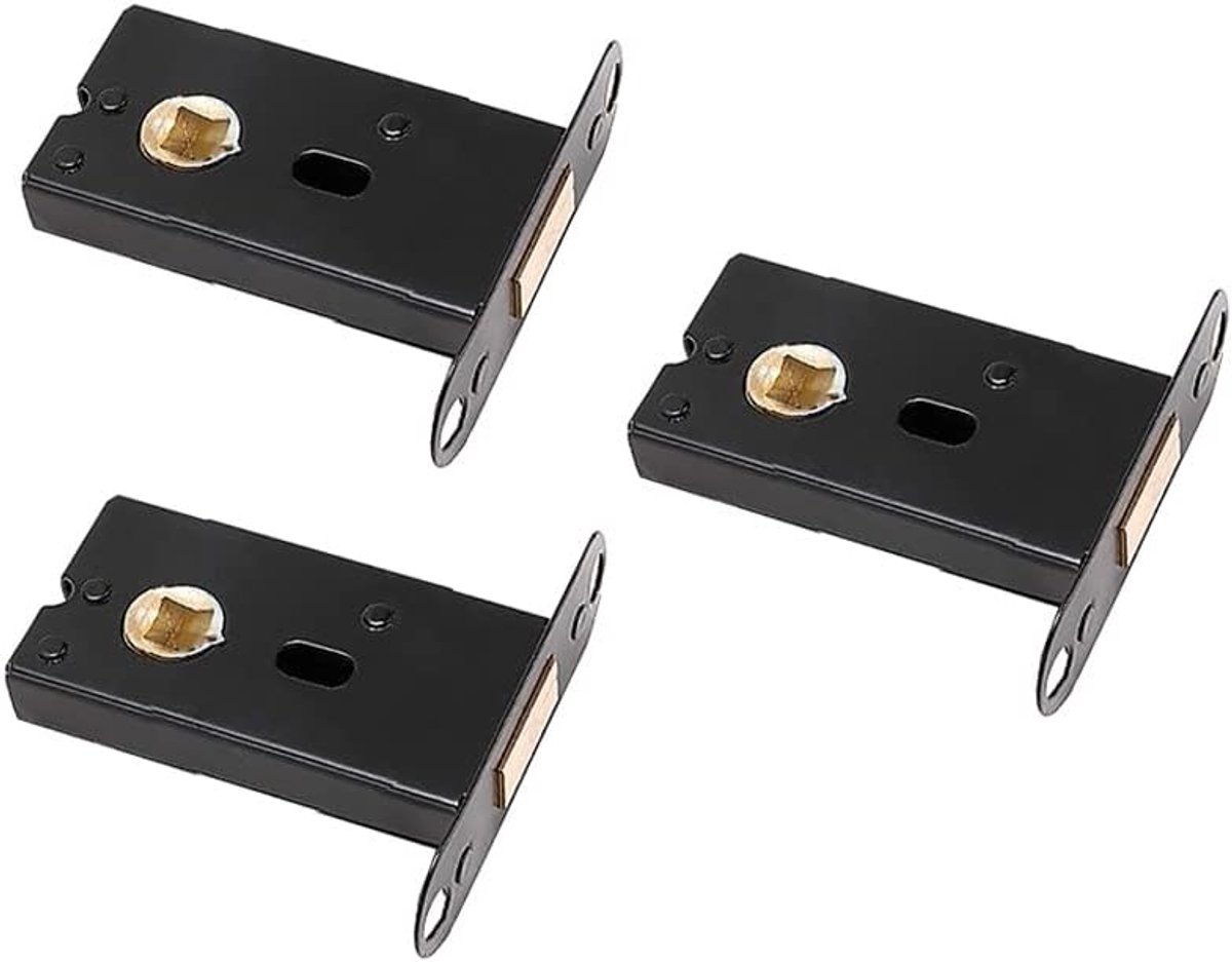 SnelShoppen - 3-delige Deurslotset, RVS Latch Catch, 55mm Kwaliteit Latch Bolt voor Hever Deurgrepen, Geschikt voor Links en Rechts, 6 Maten Beschikba