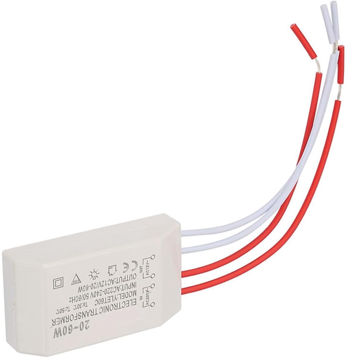 SnelShoppen - Voltage Converter 220V Naar AC 12V Elektronische Transformator 20-60W Dimbare Voedingsdriver Voor Halogeen G4 Lamp Cups Beads