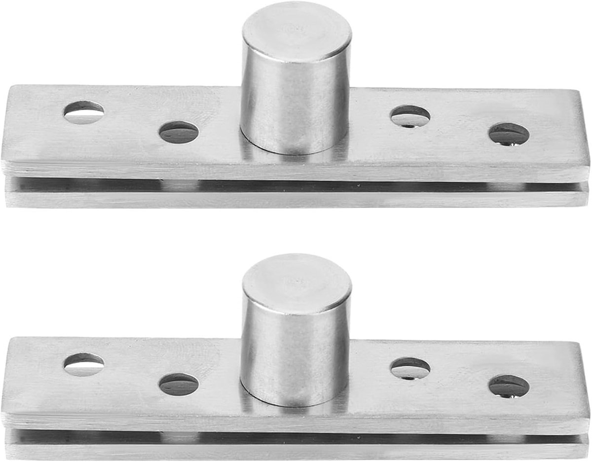 SnelShoppen - 2 Pack 360 Graden Draaideur Scharnieren, Verborgen RVS Pivot Scharnieren 75x17mm Voor Bovenste Onderste Schacht Deur Raam Keuken Kast Ac